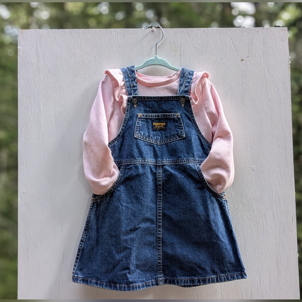 Oshkosh B'gosh Vintage Denim Dress & Frilly Sweater